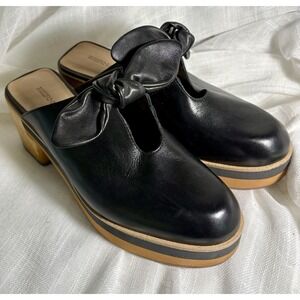 Bernardo Sadie Black Leather Mule Clogs Size 8.5